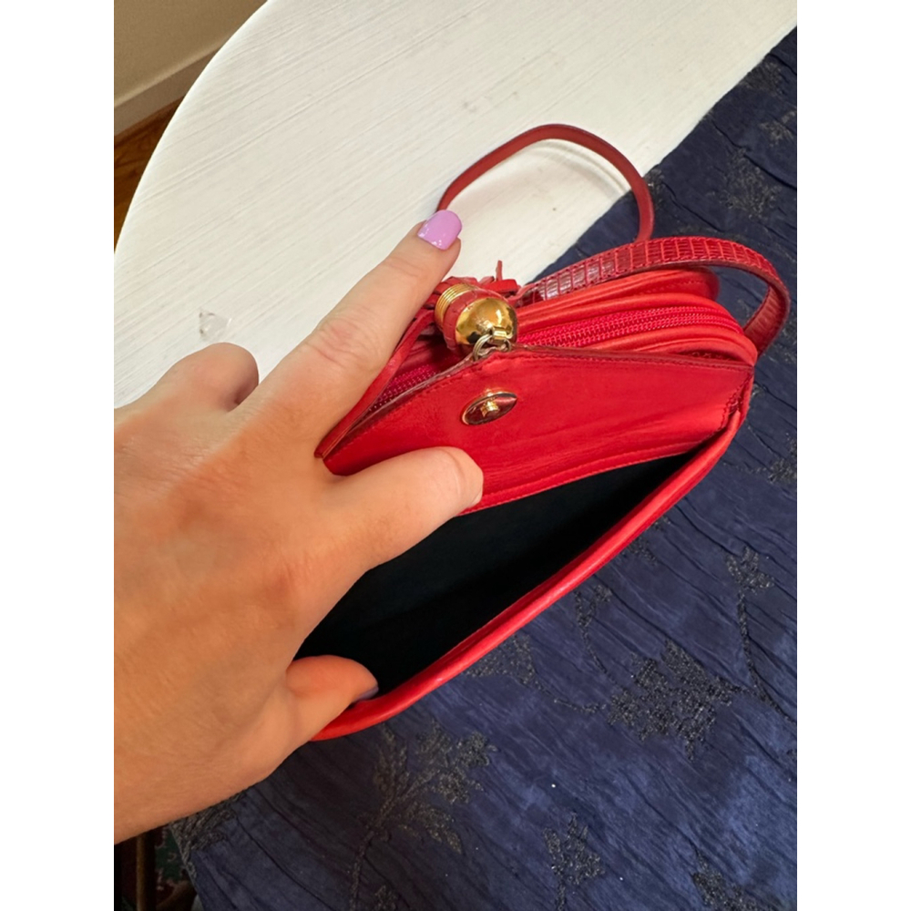 Bally Red Leather & Lizard Crossbody Bag - Picture 14 of 16